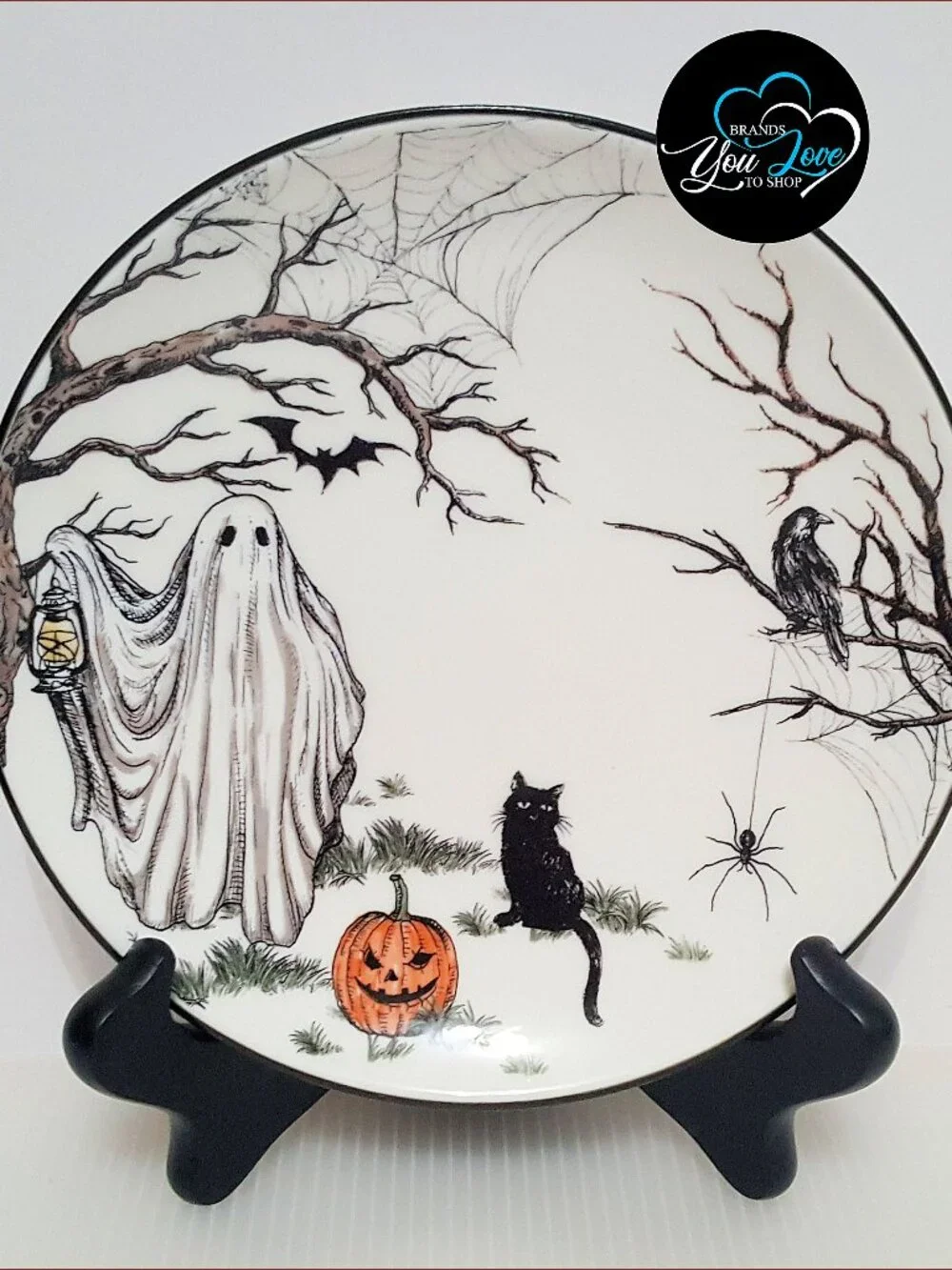 Pottery Barn S/4 Midnight Manor Appetizer Plates 7